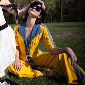 Yellow and Blue Jumpsuit